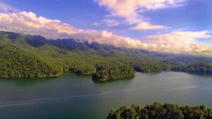 Drone photograph of Watauga Lake in Northeast Tennessee near Johnson City